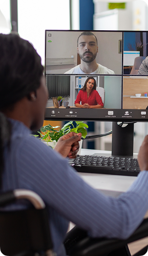 Person in a video conference call